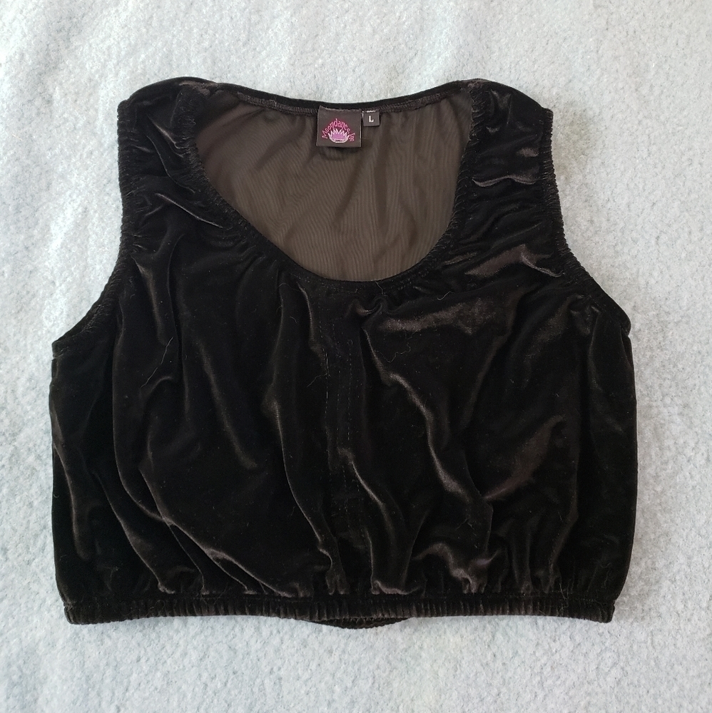 Belly Dance Top Black Velvet Size L